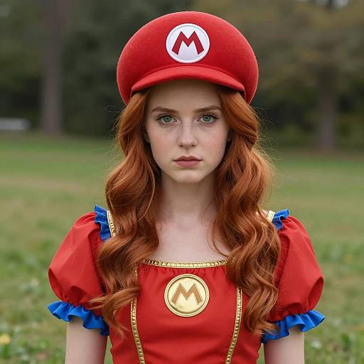 Young Woman in Photo-Realistic Costume
