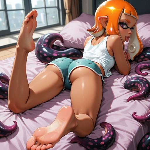 Inkling Girl Relaxing with Squidbeak