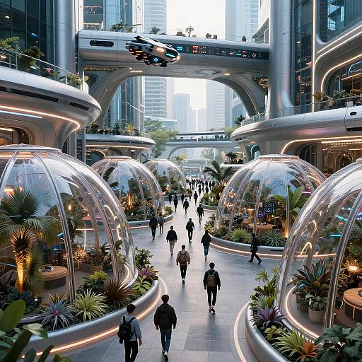 Futuristic Cyberpunk City Plaza