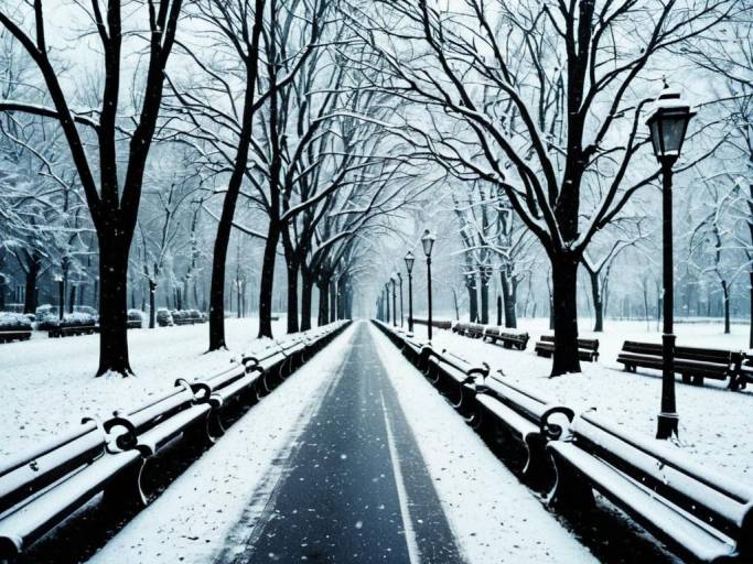 Scenic Seasonal Wallpaper with Snowy Path