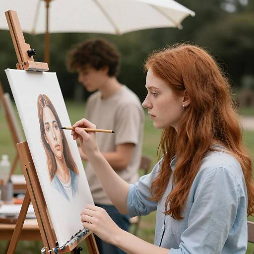 Young Artist Capturing Her Vision Outdoors