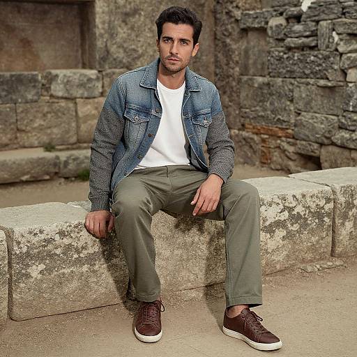 Contemplative Man Among Ancient Ruins