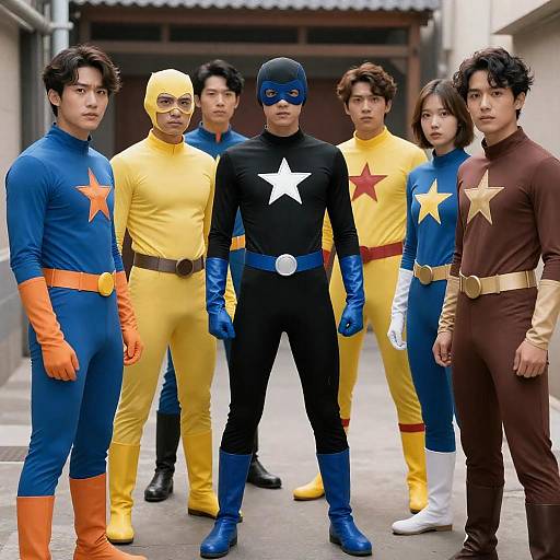 Diverse Superheroes in Urban Alley