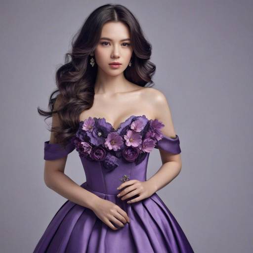 Elegant Solo Girl in Purple Dress