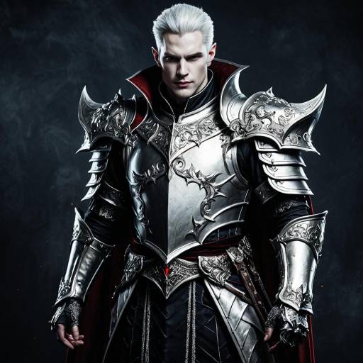Male Vampire Lord in Ornate Silver Armor