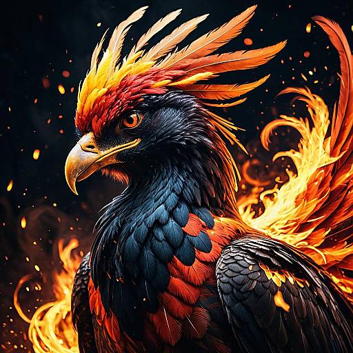 Fiery Phoenix with Ember Plumage