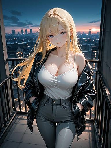 Edgy Fashion Portrait at Twilight