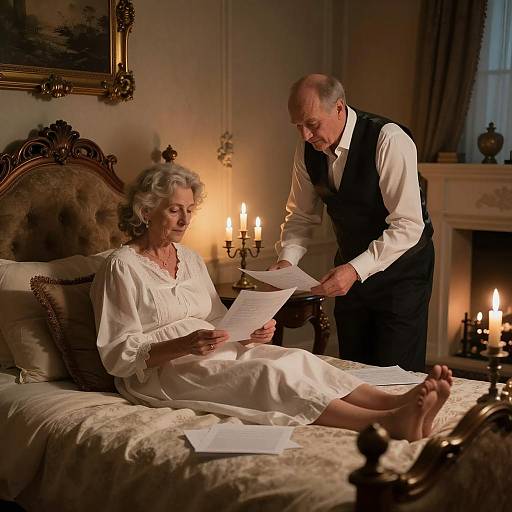 Cozy Evening Scene in a Bedroom