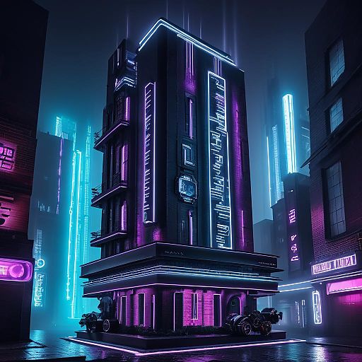 Futuristic Steampunk City Nightscape Futuristic Steampunk City Nightscape