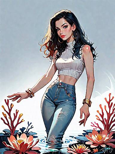 Chic Casual Woman in Full Body Shot