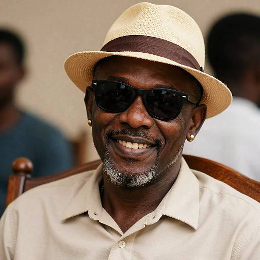 Smiling Man in Straw Hat Portrait