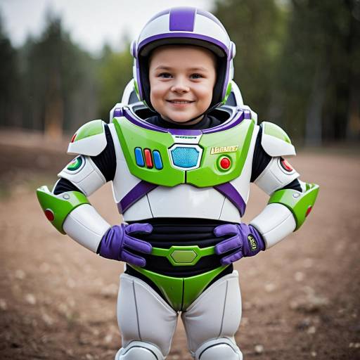 Child in Realistic Buzz Lightyear Costume Outdoors