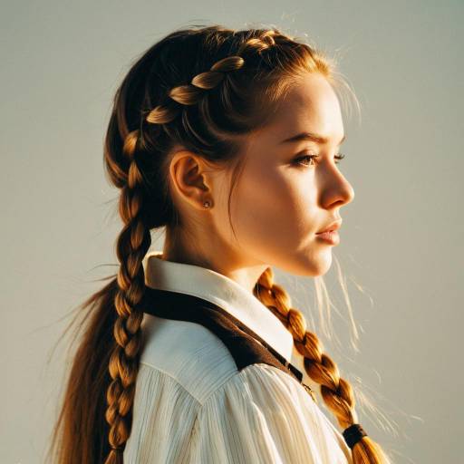 Young Woman with Half-Up Braids Hairstyle Young Woman with Half-Up Braids Hairstyle