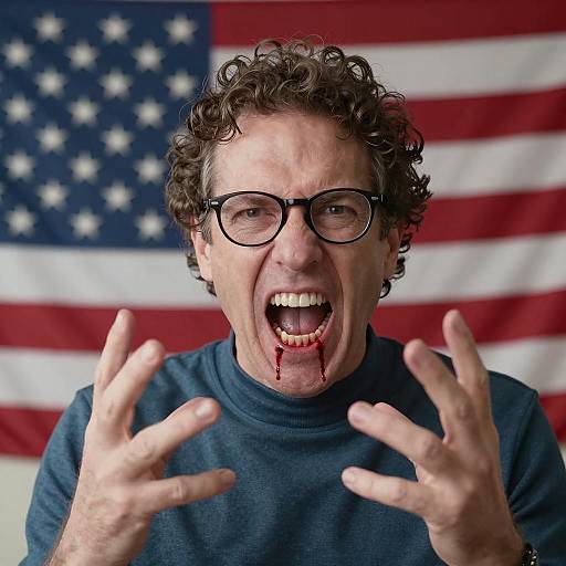 Intense Expression of a Middle-Aged Man