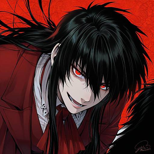 Illustration of Alucard (hellsing), hellsing in the style of Geshumaro