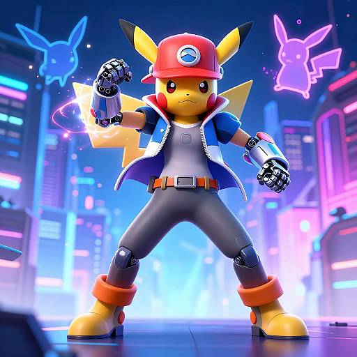 Cyberpunk Pokemon Trainer Concept Art