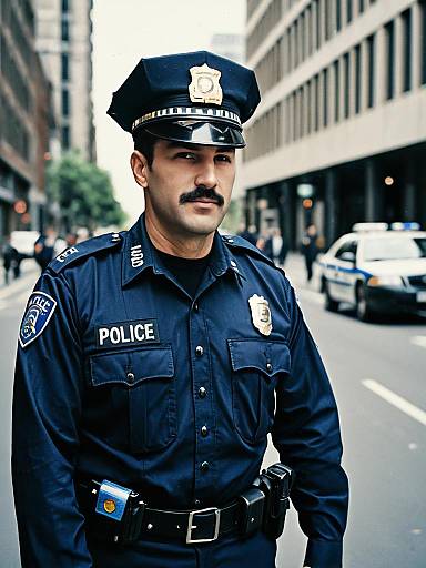 Portrait of Police Officer in Urban Setting
