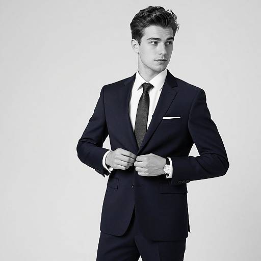 Monochrome Full-Body Portrait of Man