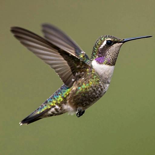 Hyperrealistic Close-Up Hummingbird Flight