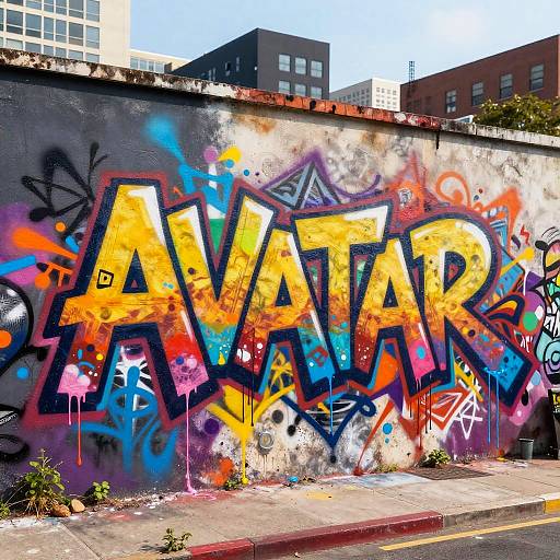Vibrant Avatar Graffiti Street Art