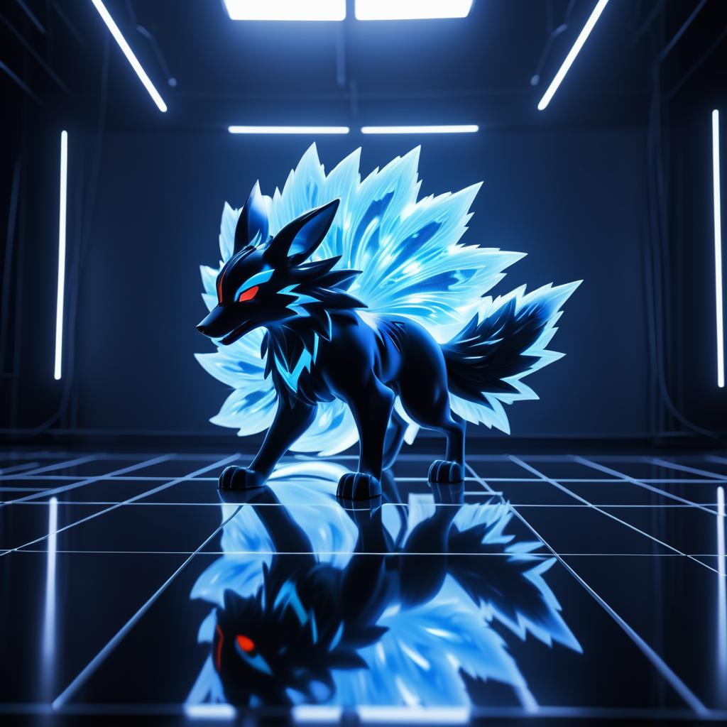 Epic Haunted Lucario with Nine Tails