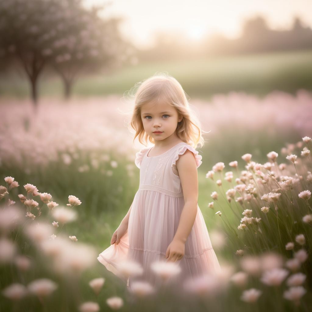 Ethereal Child in Flower Field Series