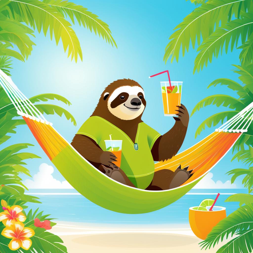 Relaxing Sloth in Tropical Paradise