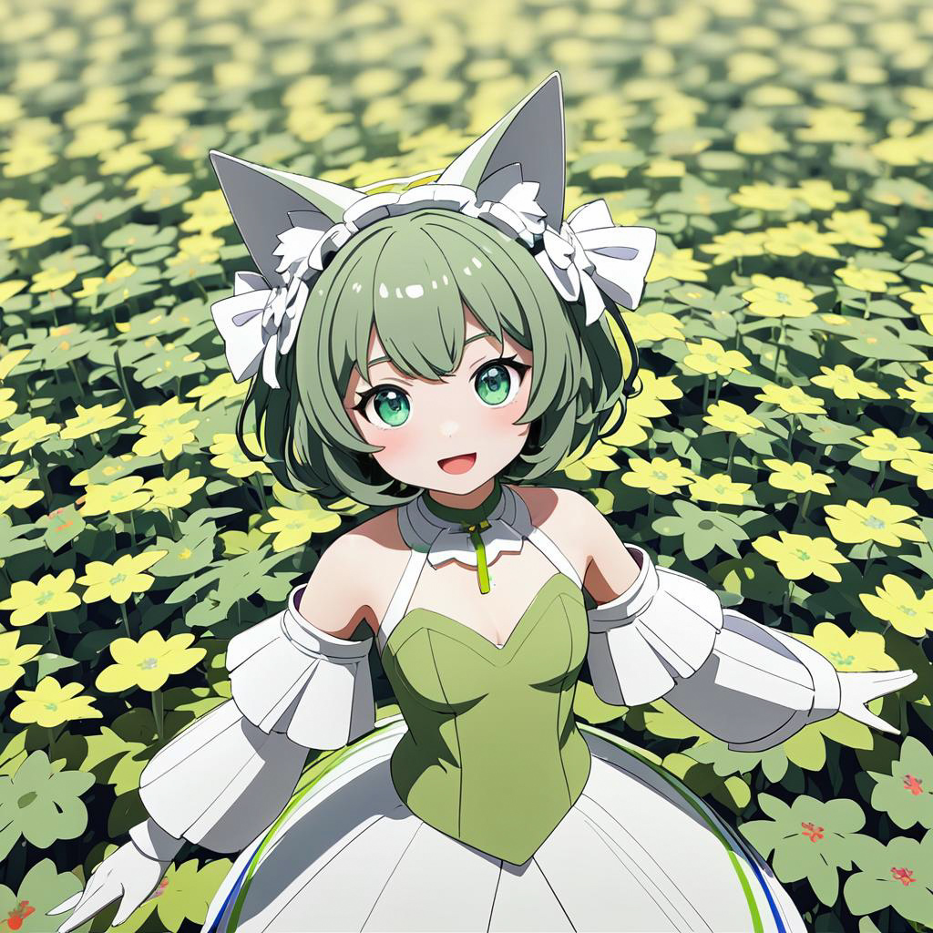 Cheerful Catgirl Cosplayer in CGI Style