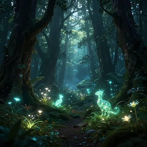 Ancient Enchanted Forest with Magic