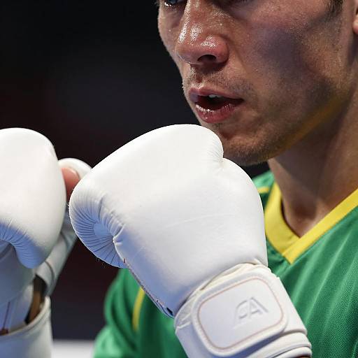Intense Close-Up of Focused Boxer