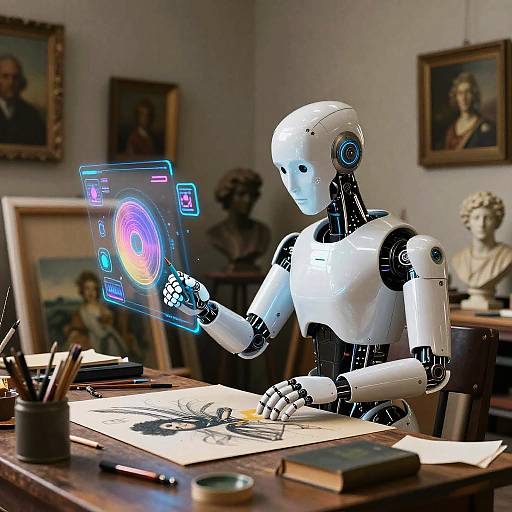 Art Detective AI in Vintage Studio