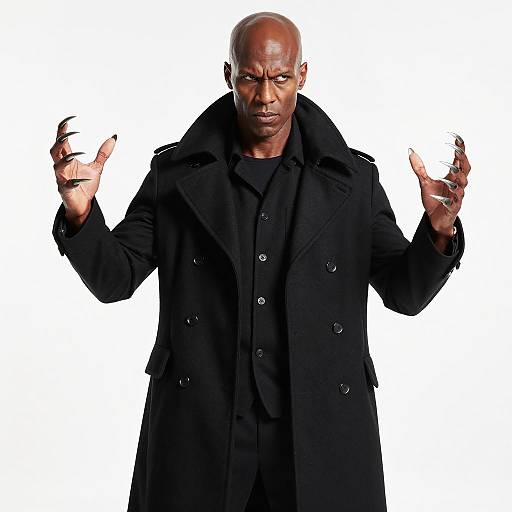 Bald Dark-Skinned Vampire Portrait