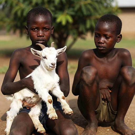 Intense Portrait of Young African Boys