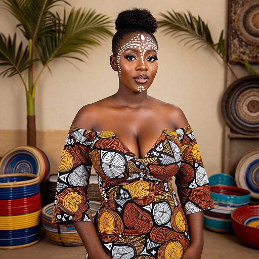 Elegant African Woman in Ankara Outfit