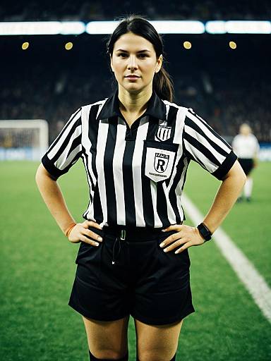 Female Referee in Stadium