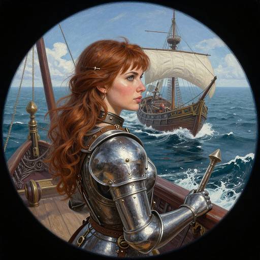 Epic Medieval Woman Ship Pilot