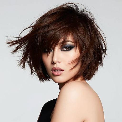 Dynamic Short Hair Fashion Portrait