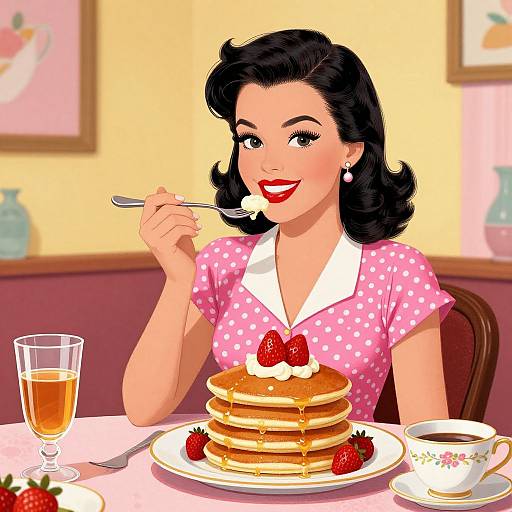 Retro Pop Art Cozy Tea Scene