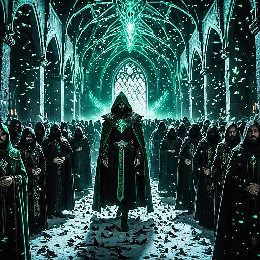 Gothic Warlock in Emerald Shroud with Spectral Ravens