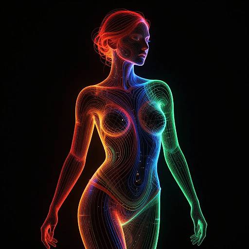 Luminous Silhouette of Woman