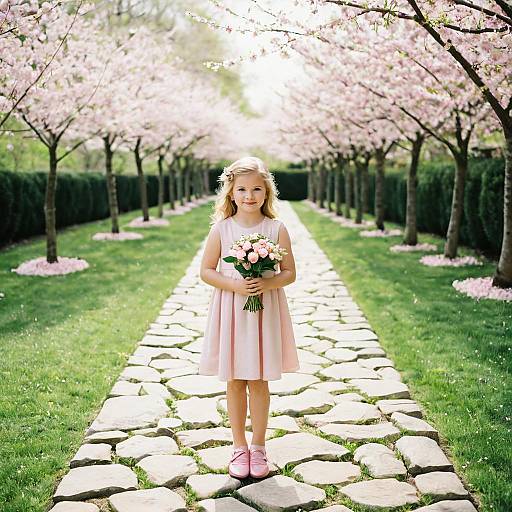 Charming Junior Bridesmaid in Serene Garden