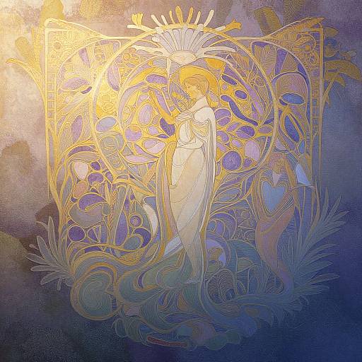 Dreamlike Art Nouveau Landscape Fusion
