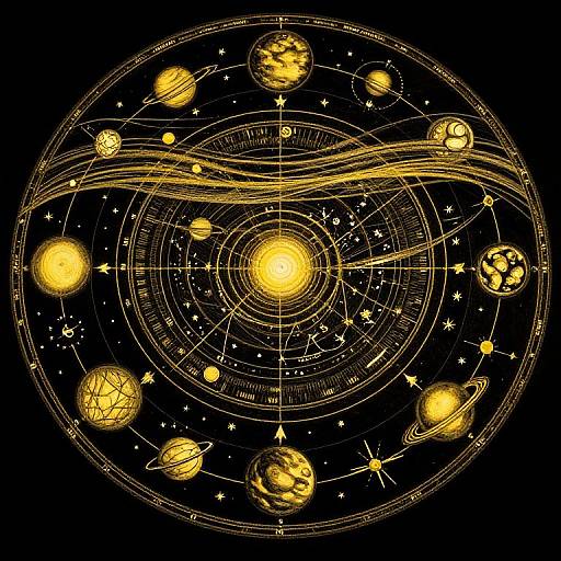 Gold Astronomy Calendar with Planets