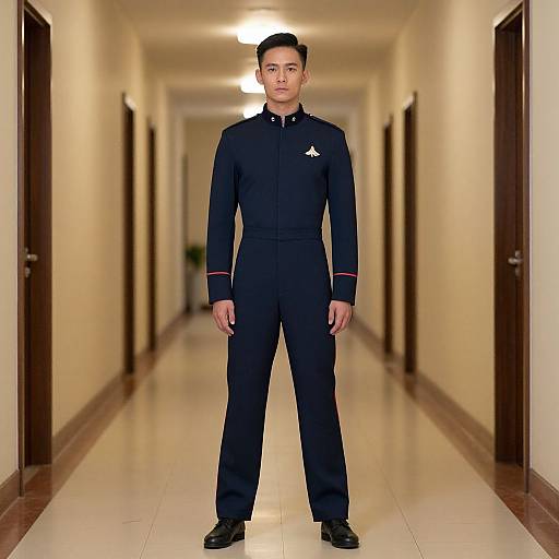 Man in Navy Dance Uniform