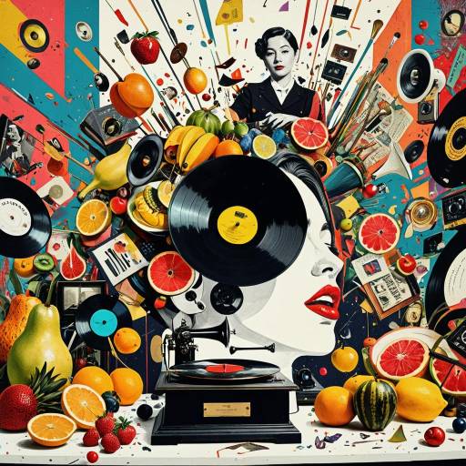 Chaotic Dada-Inspired Woman with Gramophone