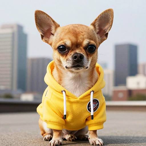 Sassy Chihuahua Caricature in Hoodie