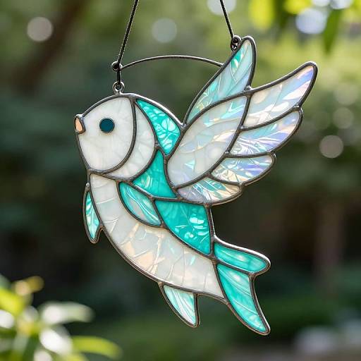 Iridescent Angel Fish Stained Glass
