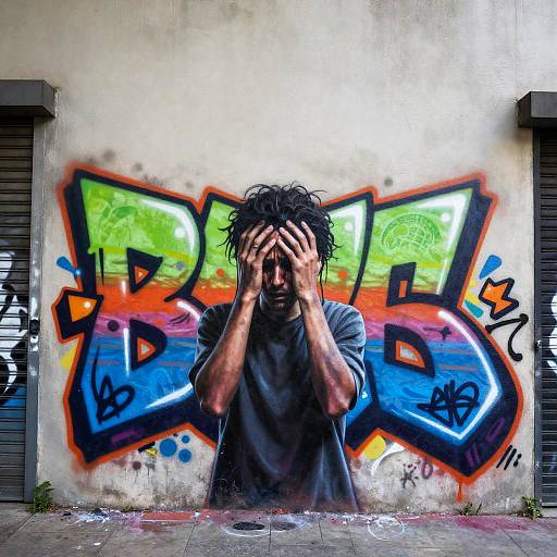 Vibrant Graffiti Expressing Hope and Despair