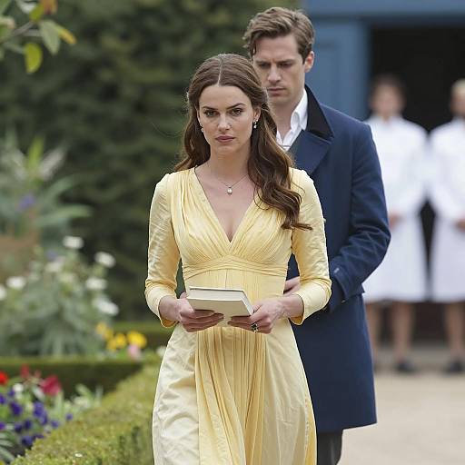 Elegant Garden Stroll: A Romantic Duo