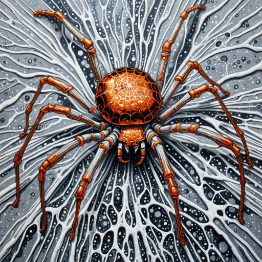Futuristic Mycelium Spider Art